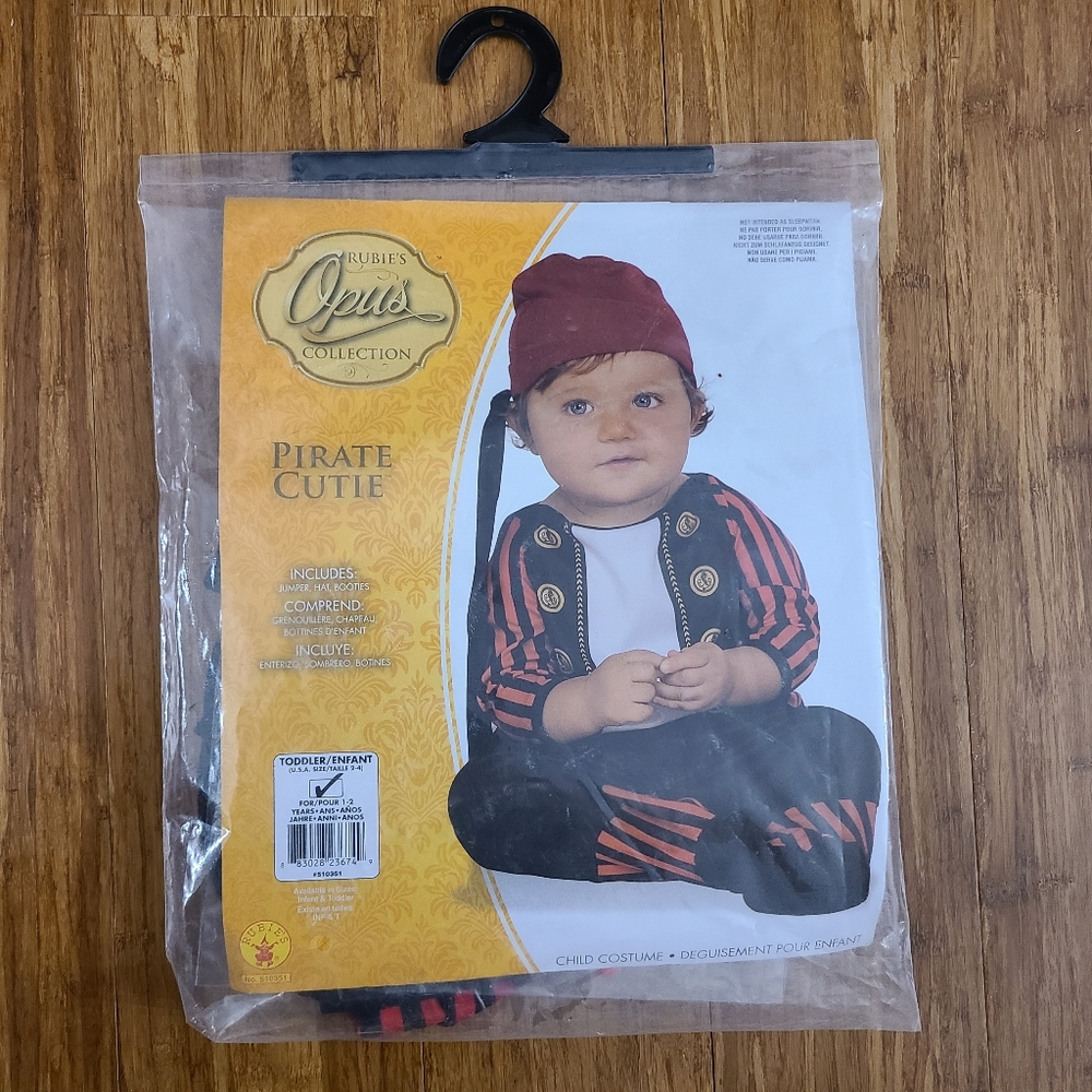 🏴☠️ New Rubies Pirate Cutie Toddler Costume 1-2 Yrs Jumper Hat Booties